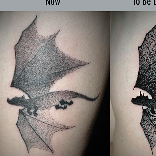 Dragon - Black and grey, stipple shaded dragon.